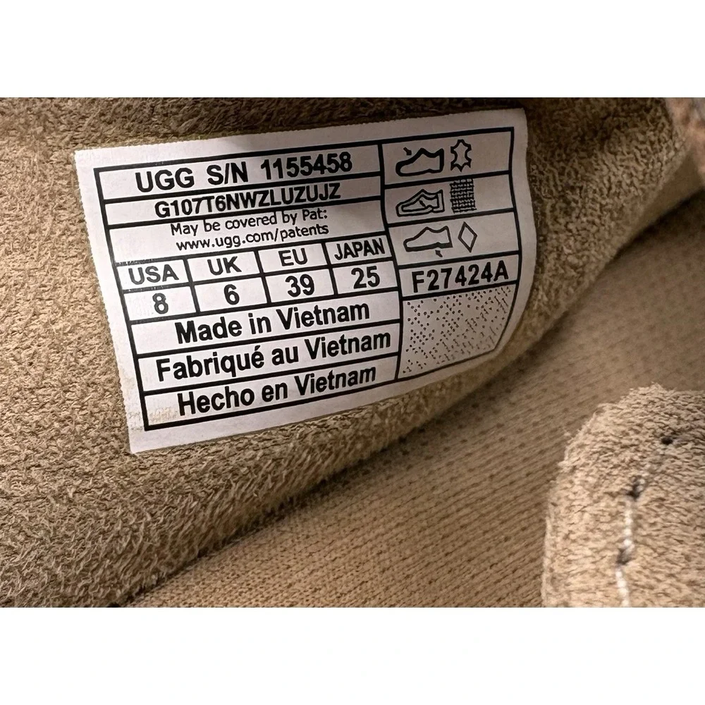 Ugg Women's Goldenstar Hi Slide Sandals Sz 8 Sand Suede Duel Adj Strap -1965 - Picture 6 of 7